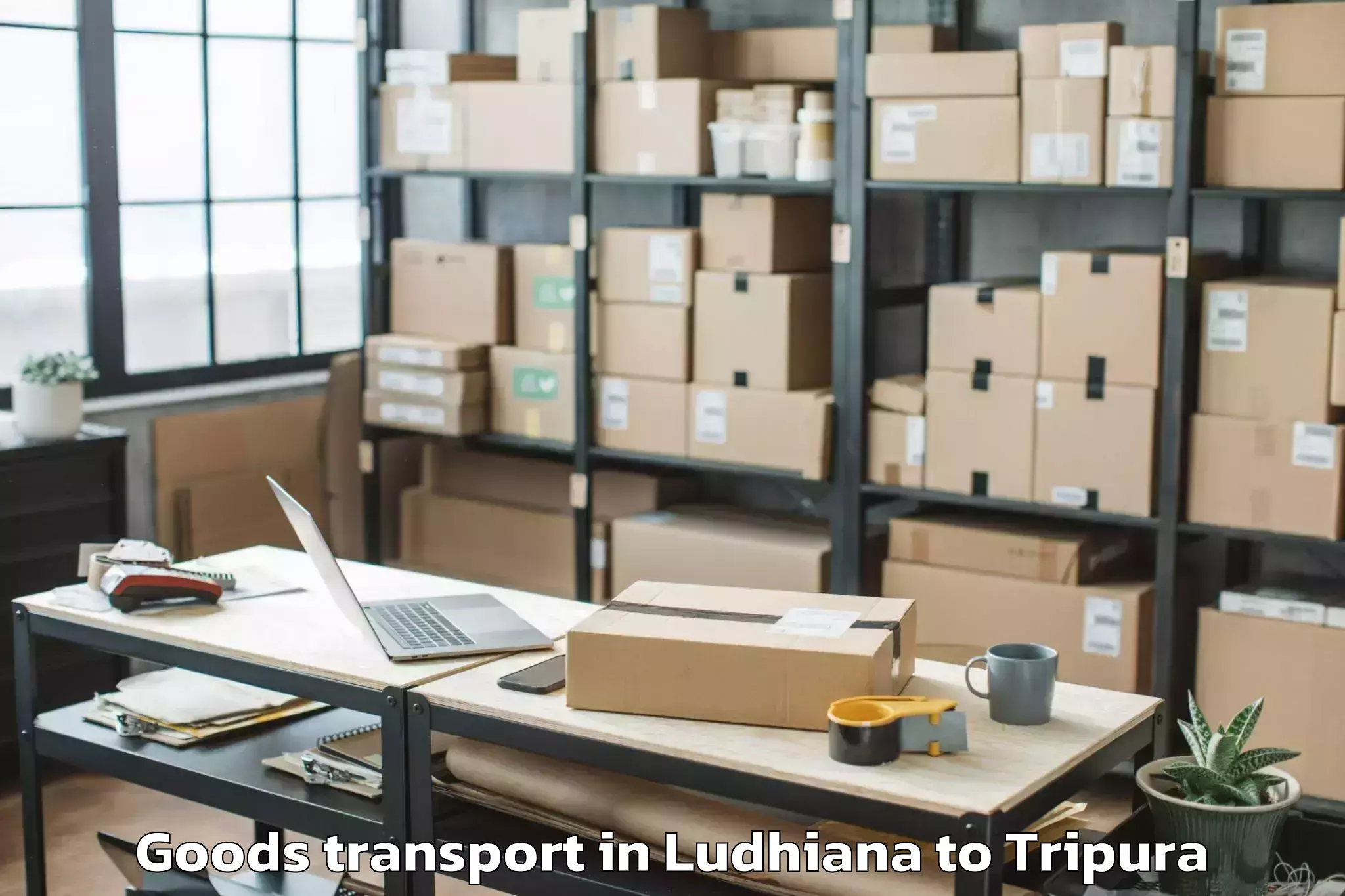 Book Ludhiana to Agartala Goods Transport Online